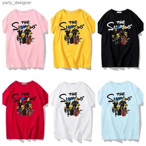 Marca Balencaigalies Classic Balencigalies The Designer Shirt Fashion Joint Luxurys Simpsons Ness Impreso Mangas cortas Hombres Mujeres Casual High Street T Loose K7EU