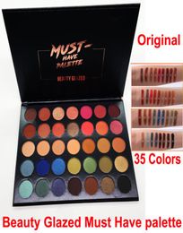 Merk schoonheid geglazuurd oogschaduwpalet 35 kleuren oogschaduw moet glinsteren mat mat naakt palet make -up oogschaduw eyeshadow professional cosm6280815