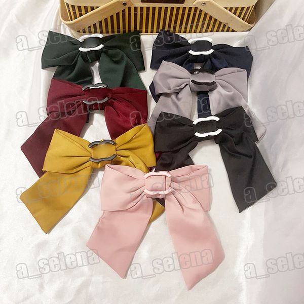 Pince à cheveux à gros nœud papillon de marque, Barrettes mignonnes, épingles à cheveux à la mode, accessoires pour cadeau de fête, 7 couleurs