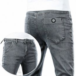 Marque Biker Jeans Hommes Streetwear Lg Slim Denim Pantalon Skinny Taille Moyenne Légère Élastique Hommes Fi 2023 s2J4 #