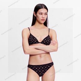 Marca Bikini Luxury Traje de baño de trajes de baño de lujo Swimsuit L Triangl Bikini SetFrench Retro Jumpsuit Wear Wear Womens Swim Trianglbikini Black Thongs V