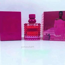 Merk geboren in Roma Intense Pink Coral Fantasy100ml Lady Pink Perfume vrouw Fragarance bloemen spray edp charmante intense geur topkwaliteit snel schip 8096