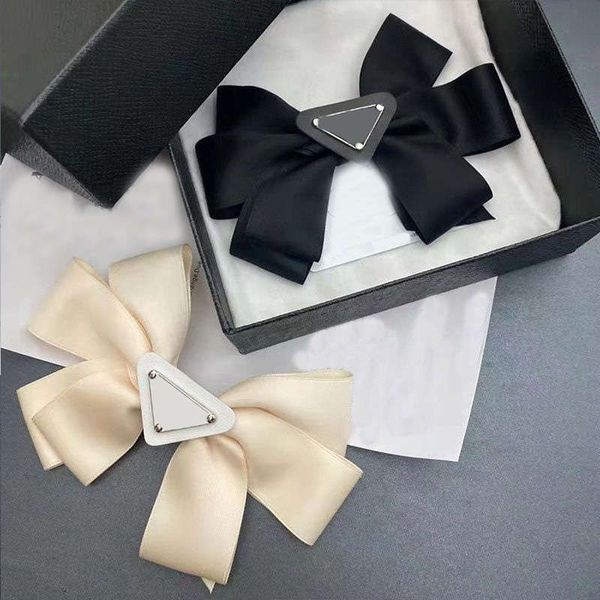 Marca Bowknot Horquilla Simple Moda Chica Lindo Estilo Lolita Blanco Negro Grandes Bowknots Clips de Primavera Señoras Elegante Clip Superior Accesorios para el cabello