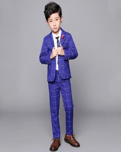 Merk Jongens Formele Kleding Set voor Bruiloften Prom Party School Hoge Kwaliteit Kids Blazer Broek 2 stuks Outfits Kinderen kostuum F2849856318