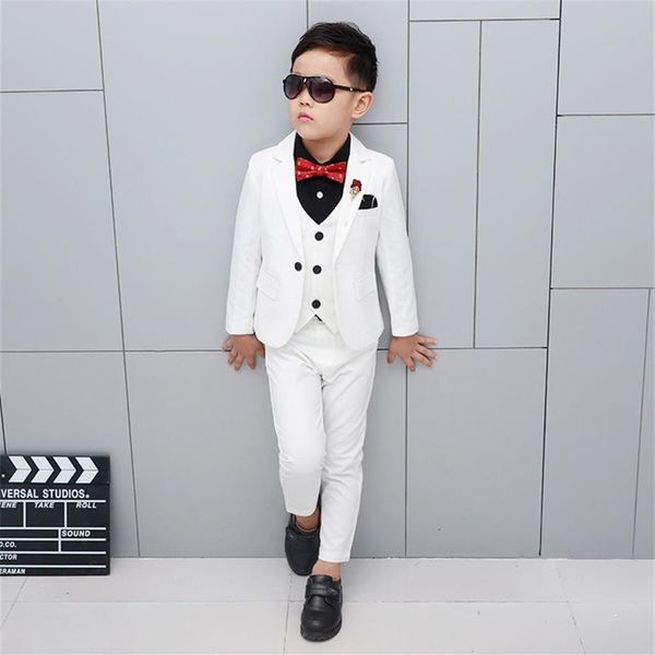 Marque Garçons Formelle Costumes De Fête De Mariage Ensembles Enfants Blazer Gilet Pantalon Cravate 4 PCS Vêtements Ensembles Enfants Performances Robe Costume 22081200i