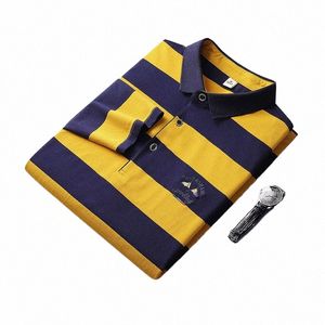 Merk Busin Lg Mouw Polo Shirts Mannen Kleding 2023 Gestreepte Tops Revers Luxe Kleding Fi Geborduurde Heren Golfkleding E2J3 #
