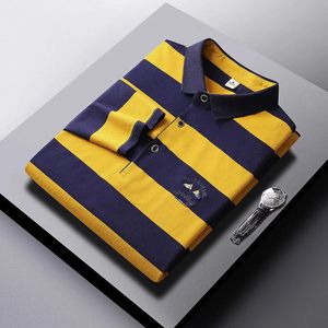 Merk Business Polo Shirts Mannen Kleding 2023 Gestreepte Tops Revers Luxe Kleding Mode Geborduurde Heren Golfkleding 240115