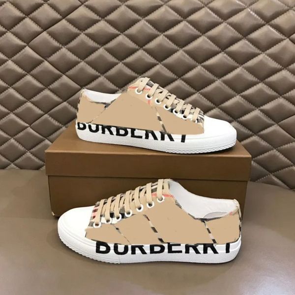 Brands Casual Canvas Shoes Designer Men's Vintage Plaid Monogrammed Platform Sneakers B22 Lace-Up Flat Stripe's Sneakers pour femmes