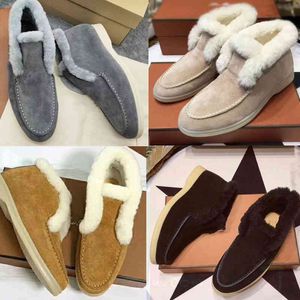 Marque Casual Chaussures LP home Automne et hiver 2022 nouvelles bottes de neige amoureux de la laine plat court et cheville épaissi chaud