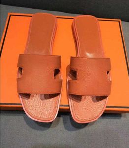 Merk Casual schoenen dames zomer sandalen strand lederen lederen slippers sexy hakken dames modeontwerpen oranje
