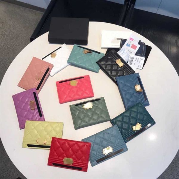 Billet de la marca Diseñador de billetera Cambio de cartera Pack Pack Cow Chowup Bags Pequeñas tarjetas de chicos fragantes Juego de caviar Bola de vaca Cambio de cuero corto Clip de piel de oveja Monedera