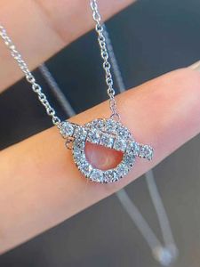 Collier de marque à breloques en diamant pour femmes, or Rose, argent pur, Style de luxe léger, petit collier avec lettre Q Chai avec Logo