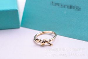 Merk charme S925 Sterling Silver Rose Gold Golde Diamond Ring Simple Hand Decoratie Licht Luxe met Logo