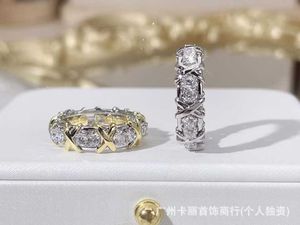 Merk charme tff 16 stenen kruis diamanten ring Instagram paar 18k gouden premium luxe en voortreffelijk voor vrouwen