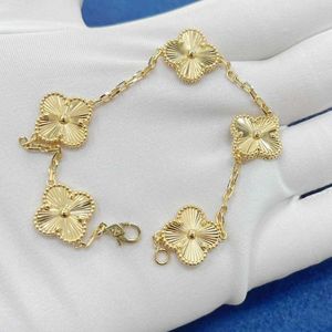 Brand Charm V Gold High Edition Van Lucky Clover Laser Double Sided Dikke PLated 18K Rose Bracelet Vrouw onmogelijk ontwerp