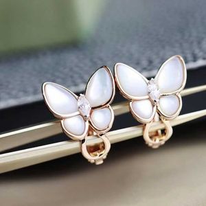 Merk charme van vlinder oor pat oorbellen goud dik vergulde 18k rose beimu hoogwaardige accessoires voor dames sieraden
