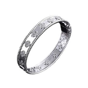 Brand Charm van vier blad gras caleidoscoop armband dames roségouden brede editie volledige diamant hoogwaardige sieraden met logo