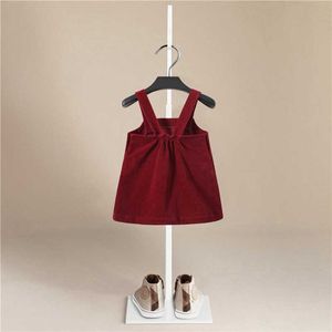 Merk Kinderkleding Meisjes Jurk Katoen 2020 Nieuwe Herfst Jurk Oceaan Corduroy Strap Jurk Princess Meisjes Kleding Q0716