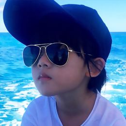 Merk Kinderen Goggle Girls Alloy Sunglasses Fashion Boys Baby Child Retro Cute Sun Glasses 220705