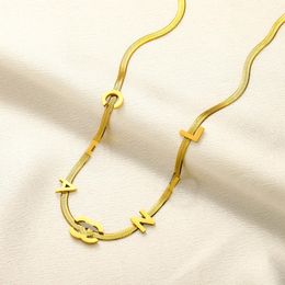 Gargantilla de marca, collar de diseñador Sier chapado en oro, collares con colgante de letras para mujer, regalo de boda