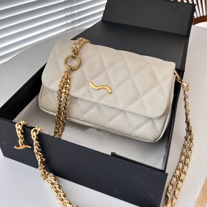 Mini bolso cruzado clásico de marca, bolso cruzado con cadena dorada, bolso de cintura, bolso de pecho, bolso de diseñador, bolso de lujo, bolso de hombro para mujer, bolso de cuero con entramado de diamantes, hilo