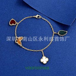 Marque classique trèfle à quatre feuilles bracelet van fleur désordre bracelet en forme de coeur papillon femme malachite oeil de tigre pierre avec boîte