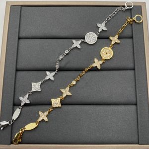 Merk klassieke kwaliteit dameskettingarmband, klassieke bloemen- en diamanten armband in 925 zilver voor heren