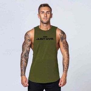 Merkkleding Mode Zomer Mens Workout Tank Tops Gym Mouwloze Shirt Katoen Bodybuilding Singlet Fitness Tanktop Mannen 210421