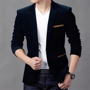 Marque vêtements hommes Blazer mode coton costume Blazer Slim Fit masculin Blazer décontracté solide Colr mâle costumes veste 220527