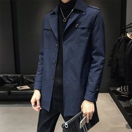 Marque vêtements hommes de haute qualité pur coton affaires coupe-vent manteau/hommes coupe ajustée loisirs Trench vestes grande taille S-3XL 240125