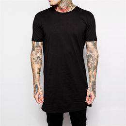 Marque Vêtements Hommes Noir Long T-shirt Tops Hip Hop Homme T-shirt À Manches Courtes Casual Hommes T-shirts Pour Homme 220719