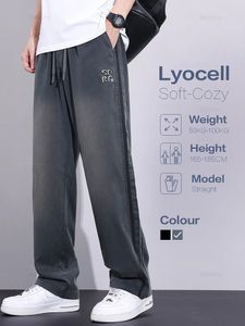 Vêtements de marque Summer Summer Soft Lyocell Fabric Jeans hommes pantalon de jambe large lâche