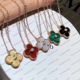 Collier trèfle de marque, breloque à la mode, fleur unique, 15mm, diamant de luxe, Agate, or 18 carats, collier de styliste pour femmes