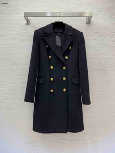 Manteau de marque pour femmes, pardessus de styliste, veste à manches longues, logo de mode, décoration de boutons, coupe-vent, col à revers chaud, Cardigan Dec 15 New Arrivals