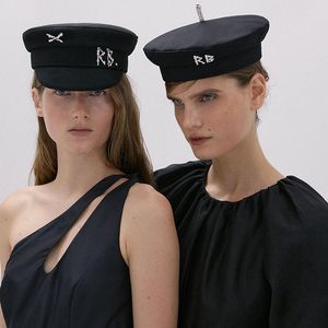 Casquettes Sboy en laine pour femmes, Collection de marque, chapeaux plats militaires, chapeau de boulanger avec bérets