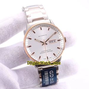 Commander Gent DayDate M021.431.22.031.00 Esfera blanca Miyota 8215 Reloj automático para hombre Cristal de zafiro Relojes con banda de oro rosa en dos tonos