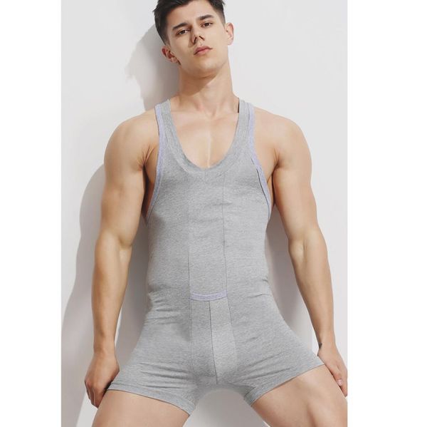 Brand Coton sous-vêtements Men de compression Sans sommirs sans manches Suit de survêtement