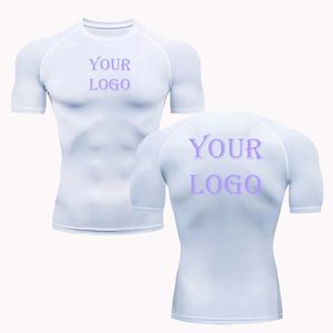 Merk op maat gemaakte drukkers t-shirt met drukken je kunt je eigen korte mouwen gymoefening ontwerpen snel drogen sporten t-shirt loopt top 240425