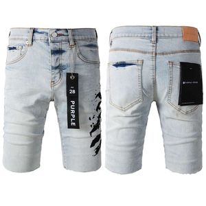 Brand Denim Shorts pour homme Spot American High Street Blue Print Jeans Designer Fashion Luxury 1098