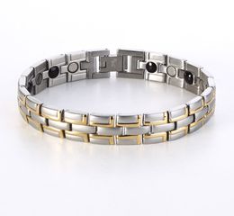 Bracelet en acier inoxydable pour hommes, Design de marque, nouvelle mode, chaîne à maillons de santé, bijoux magnétiques, cadeaux de noël