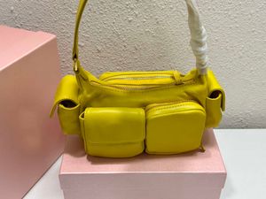 Merkontwerp M aktetas Biker Bag Schouder Armpit Yellow Crossbody Purse Fashion Single Messengers Portemuleert 240515