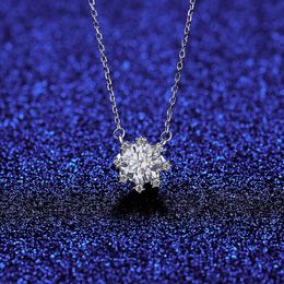 Mosan – pendentif flocon de neige en diamant S Sier, bijoux en Zircon brillant, collier romantique pour femmes, accessoires de mariage