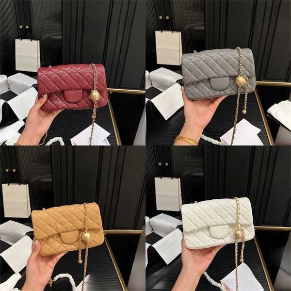 Bolsos de diseñador de la marca Bolso del canal 19 Bolso de mensajero Bolso Bolsos de sobre Bolso de hombro Tote Nueva textura de moda para mujer Cerradura de perla Balón de oro Cadena CF Bolso bandolera