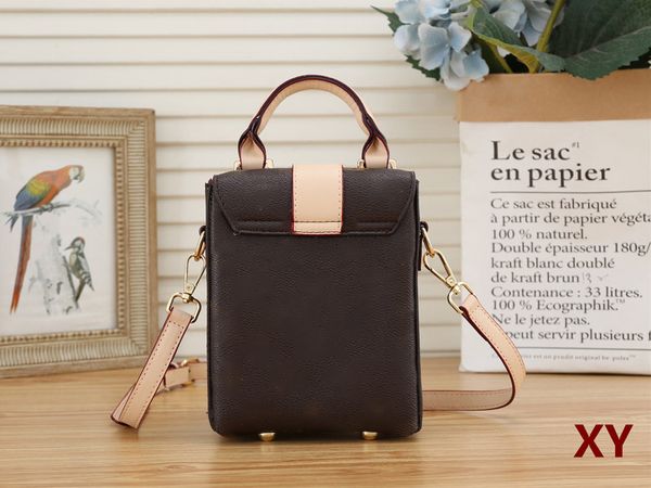 marque Designer marron imprimé petite boîte sac de luxe femmes flip sac à main sacs en trois dimensions classique rectangulaire portefeuille pièce de monnaie téléphone sac à main Y02a