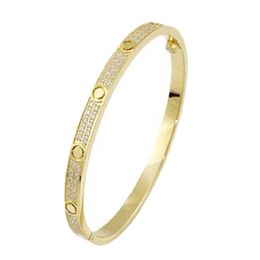 Designer de marque Carter High Version Full Sky Star Bracelet Two Rows Diamond Narrow Love Womens 18K Rose Gold Placing polyvalent pour hommes et femmes avec logo