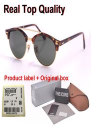 Brand Designer Clubround Double Bridge Style Uv Glass Lens Loglasses Sunglasses Femme Hommes Vintage Sun Glasse OCULOS DE SOL AVEC CAS DE RETOUR9494252