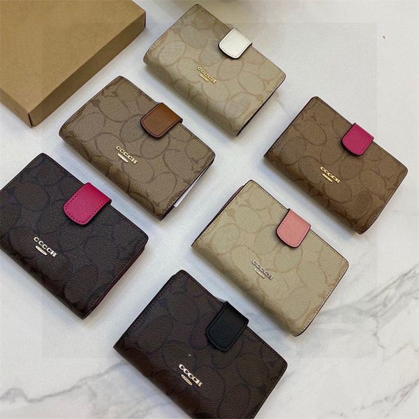 Diseñador de marca Billetera de cuero de vaca Fashion Mens Pursos para mujeres Luxury Ballets de tarjetas de crédito de alta calidad de alta calidad para hombres con caja