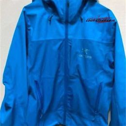 Designer de marque Broidered Spring Vestes Arcomp Hooded Veste Nylon Mountain Parka Men's Light Blue L0yi