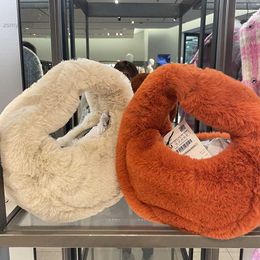 Merk Designer Faux Fur Tote Handtassen Voor Vrouwen Winter Shopper Dames Schoudertas Pluche Vrouwelijke Top Handvat Tas Nieuwe 2021 Luxe