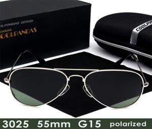 Marque Designer G15 Hommes Femmes HD Lunettes de soleil polarisées Aviation Rays Lunettes de soleil pour homme 3025 55mm Gafas de sol UV400 2203022527724